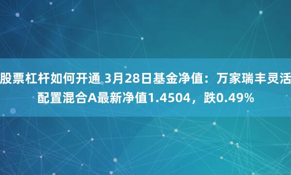 股票杠杆如何开通 3月28日基金净值：万家瑞丰灵活配置混合A最新净值1.4504，跌0.49%