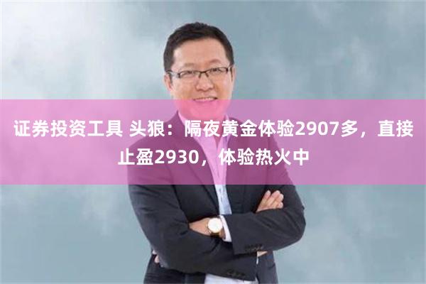 证券投资工具 头狼：隔夜黄金体验2907多，直接止盈2930，体验热火中