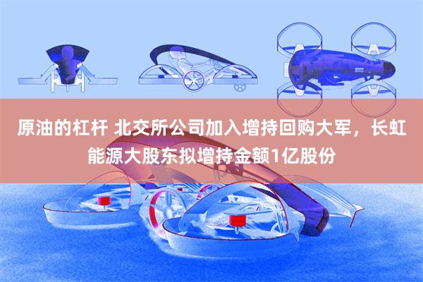 原油的杠杆 北交所公司加入增持回购大军，长虹能源大股东拟增持金额1亿股份