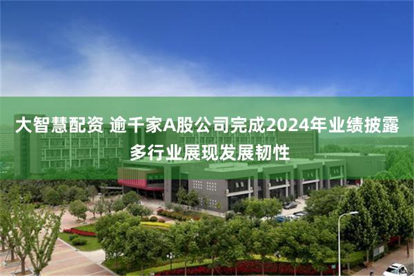 大智慧配资 逾千家A股公司完成2024年业绩披露 多行业展现发展韧性