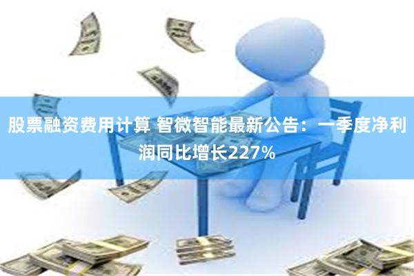 股票融资费用计算 智微智能最新公告：一季度净利润同比增长227%